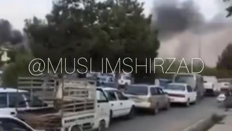 Fire erupts at Kabul airport in Afghanistan.