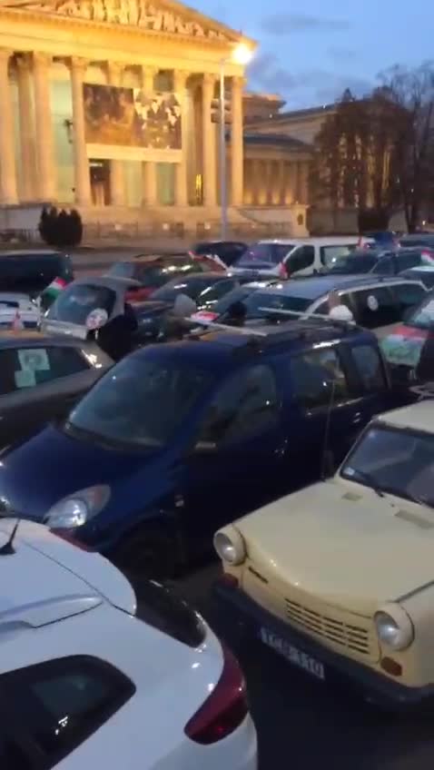 Budapest Hungary freedom convoy (Feb. 7, 2022)