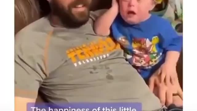 The happiness of this little boy when he sees his little brother