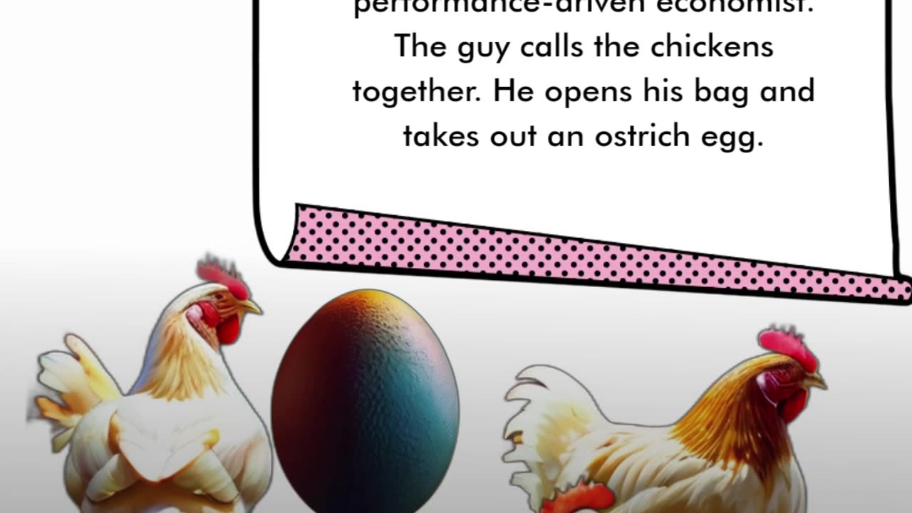 The hens and the ostrich egg. Cute Funny Animal Jokes