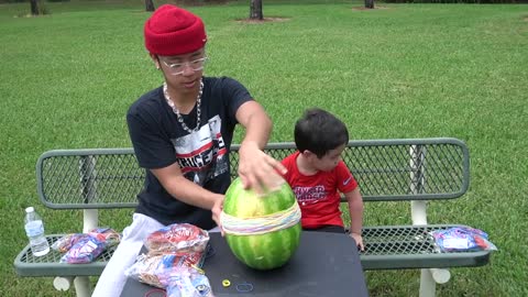 500 RUBBER BANDS vs WATERMELON!