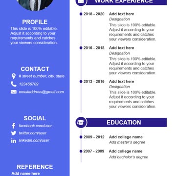 Professional Resume PowerPoint Presentation Template