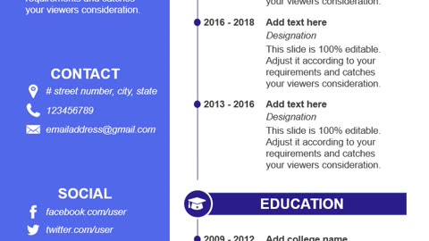 Professional Resume PowerPoint Presentation Template