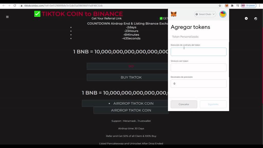 Airdrop 2 Junio 2021 + Bitcoinelon + TikTokCoin + mBitcoin + wLink - Token en Trust Wallet/Metamask