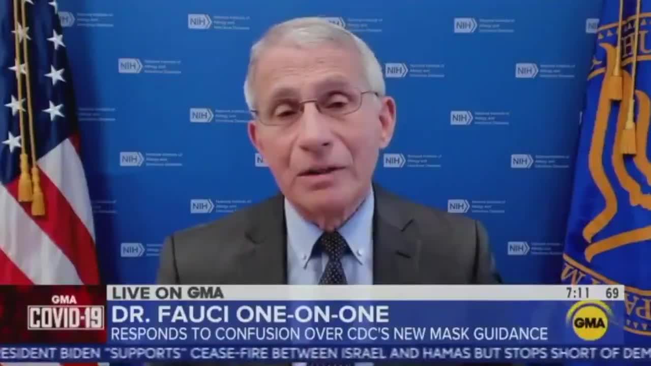 Fauci Then: Me Wearing A Mask After Vaccination Is Not "Theater" - Fauci Now: Yeah, It Was Theater