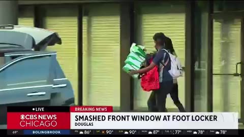 CBS just filmed a Foot Locker in Chicago getting looted on live television