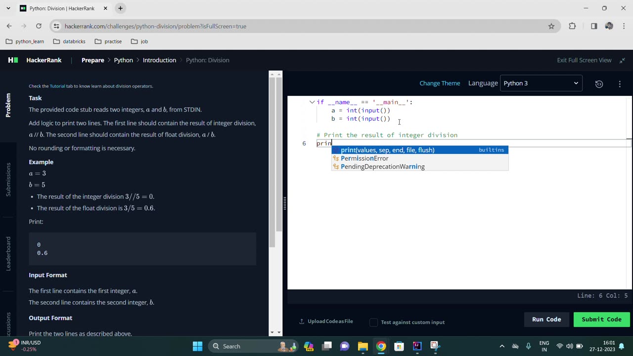 Divide and Conquer: Introduction to Division on HackerRank