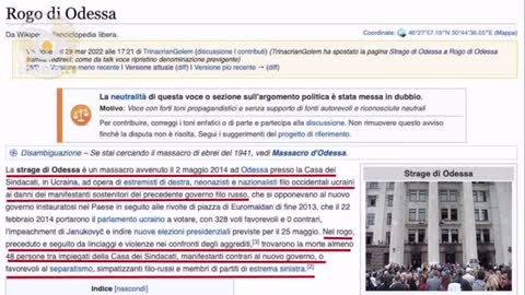 Esempio di controllo dell'informazione riguardante Wikipedia