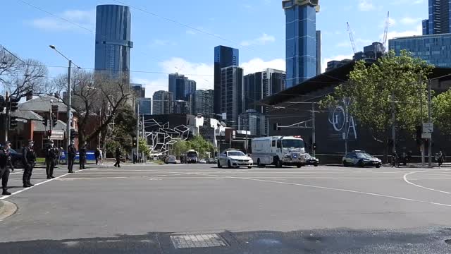 Protestors, Media and Mayhem and Riot Police Run to outflank - Melbourne Australia 2/10/21