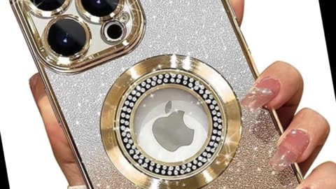 "✨Gold Glitter Magnetic Case for iPhone 15 Pro Max | Misscase | Full Protection & MagSafe Compatible