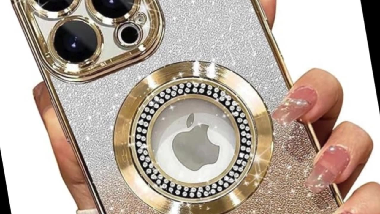 "✨Gold Glitter Magnetic Case for iPhone 15 Pro Max | Misscase | Full Protection & MagSafe Compatible