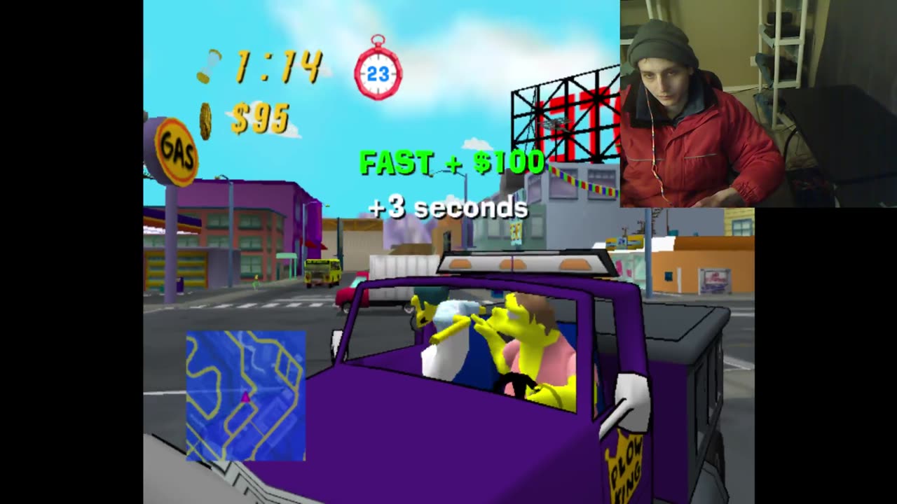 The Simpsons Road Rage Road Rage Mode On The Entertainment District Map While Driving As Barney