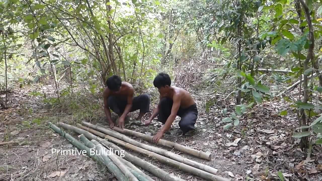 Building The Most Secret Underground Bamboo House stry By Ancient Skill