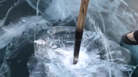 River ice cutting