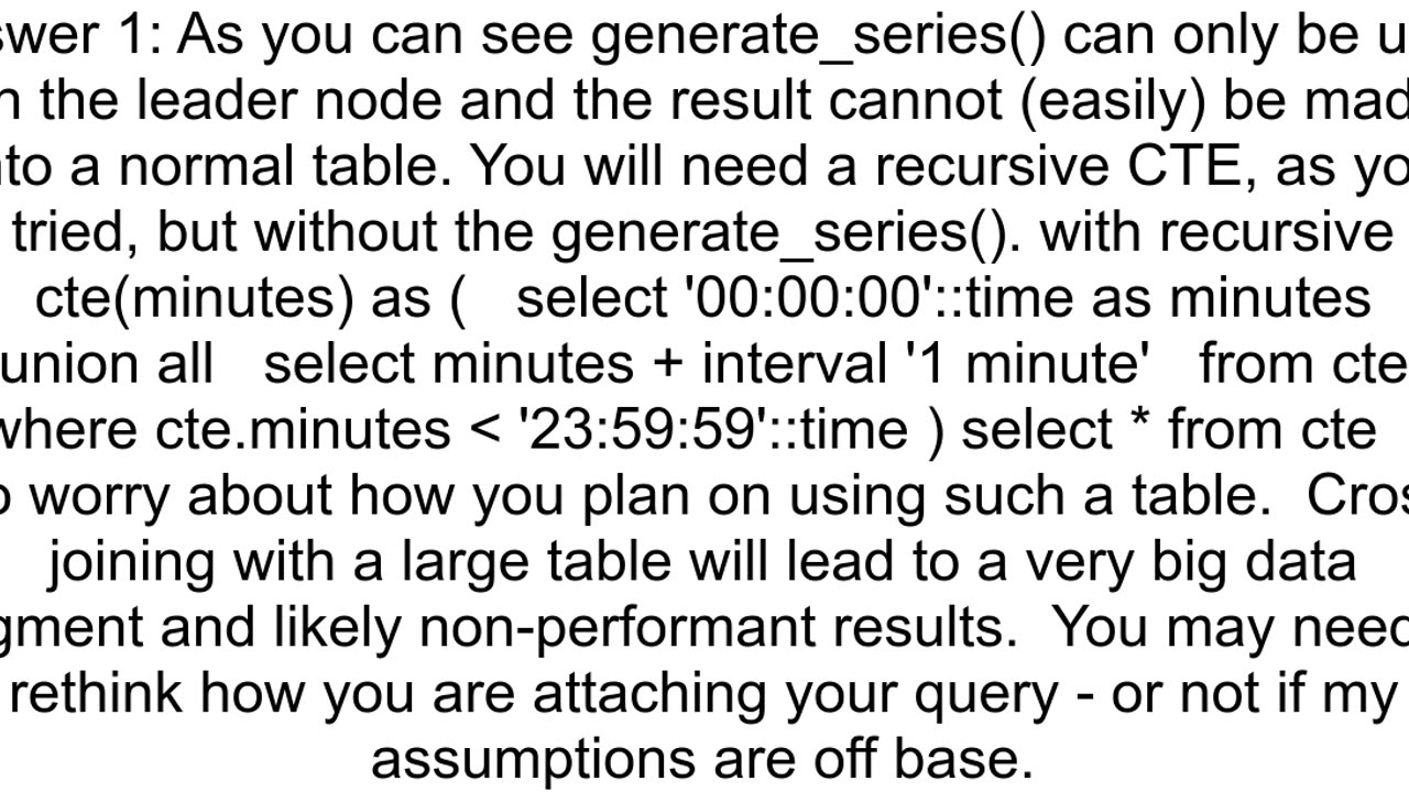 Date hour minute table