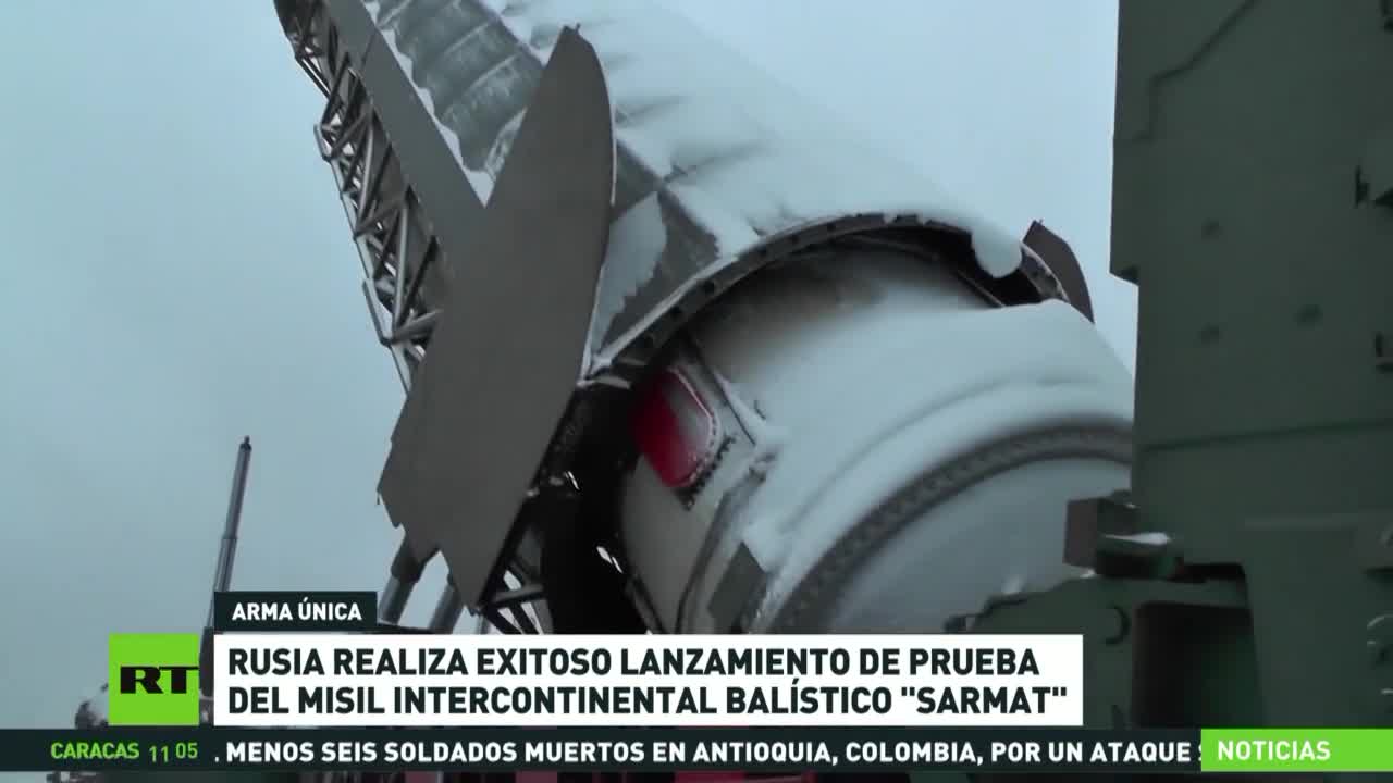 La Russia conduce con successo un lancio del missile balistico intercontinentale Sarmat,che non ha analoghi al mondo."ha caratteristiche uniche che gli consentono di superare con garanzia tutti i sistemi di difesa missilistica esistenti e futuri