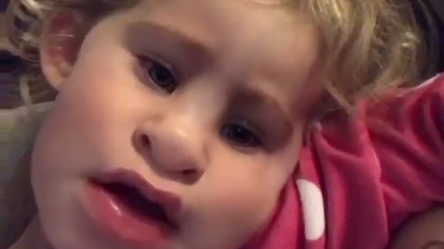 Toddler finds a funny Snapchat filter