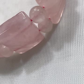 Handmade Unique Rose Quartz 7.5” Adjustable Bracelet. Rare Find. Promotes Love