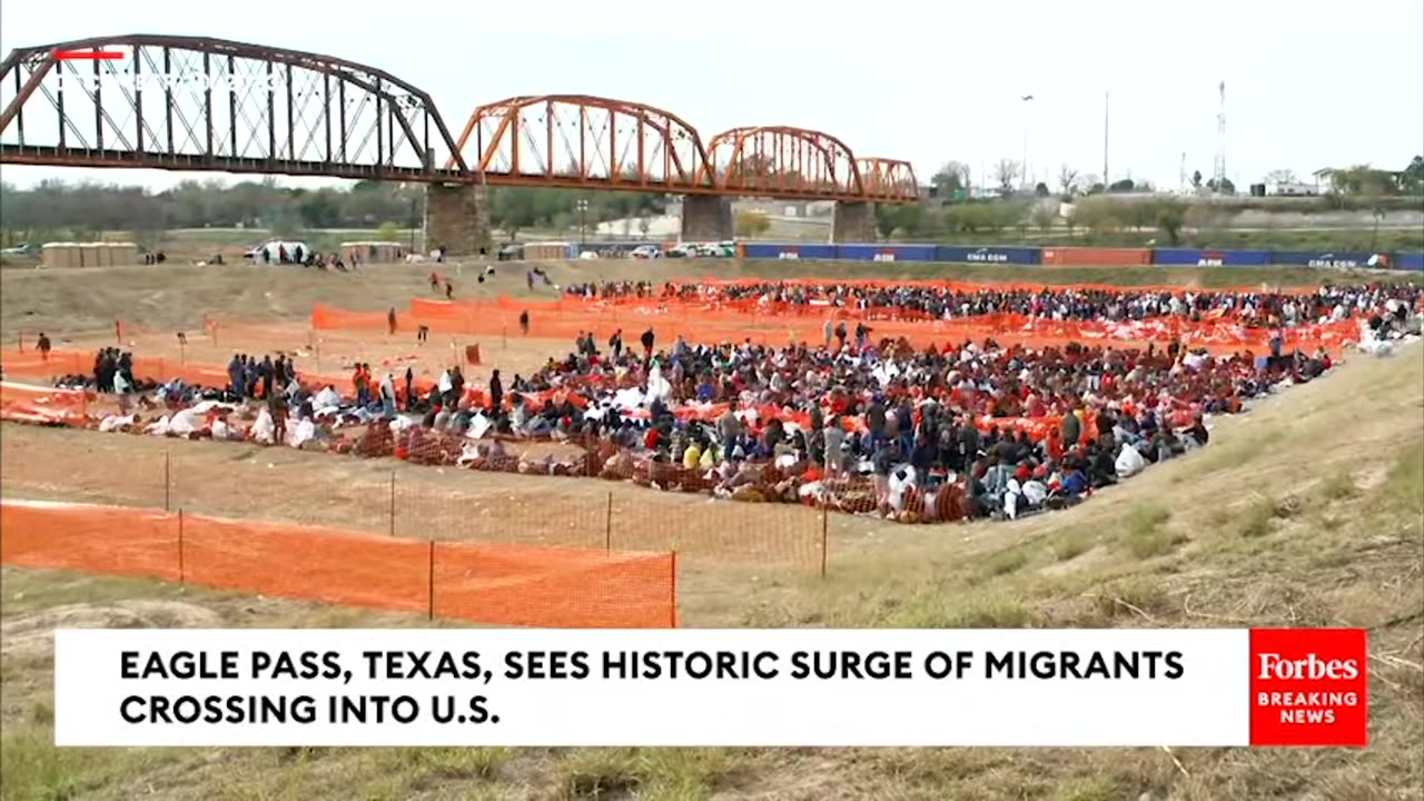 Shocking Footage Shows Historic Surge Of Migrants In Eagle Pass, Texas