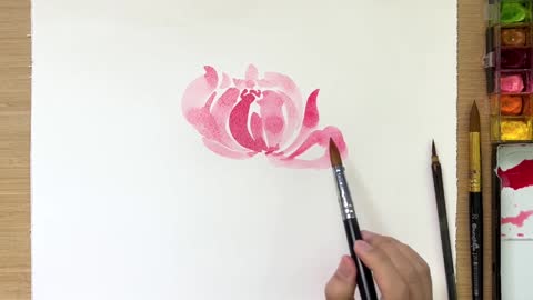 Use Watercolor To Paint Outer Petals