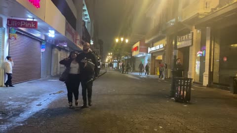 🇨🇷 San Jose, Costa Rica walking tour, walking in down town San Jose (avenida 1), 20:00PM.