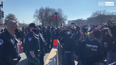 Enraged Black Lives Matter Militants (Biden Supporters) Surround Capitol, Scream at Police