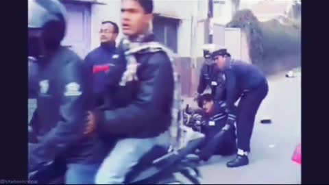 Live accident Hit traffic police and run in Nepal