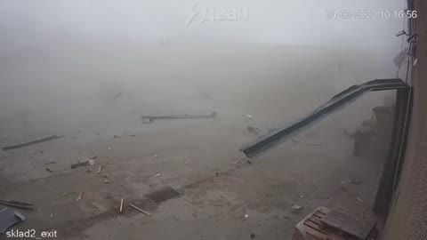 Russian rocket striking an warehouse in Odessa