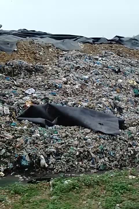 One side is the mountain and the other is the mountain of trash