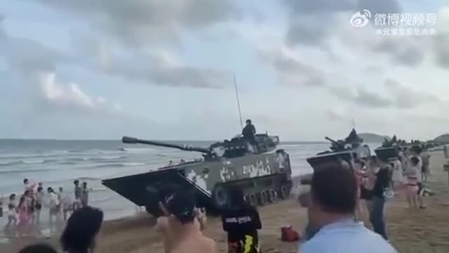 Chinese Armoured Vehicles on the Beach