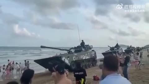 Chinese Armoured Vehicles on the Beach