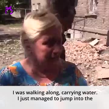 Resident of Yasinovataya describes a Ukrainian bombardment.