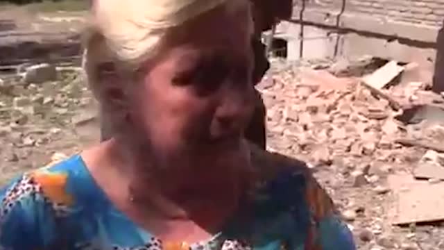 Resident of Yasinovataya describes a Ukrainian bombardment.