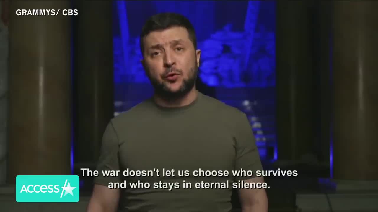 Grammys: Ukraine's President Zelenskyy Gives Powerful Speech