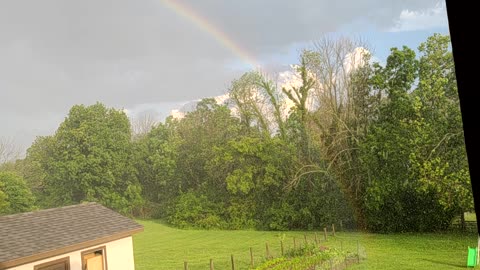 Rainbow in the downpour