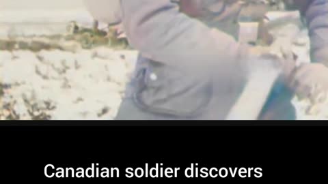 Canadian soldier discovers German flamethrower 1944 find #Colourized footage 🇨🇦 🇩🇪🎥