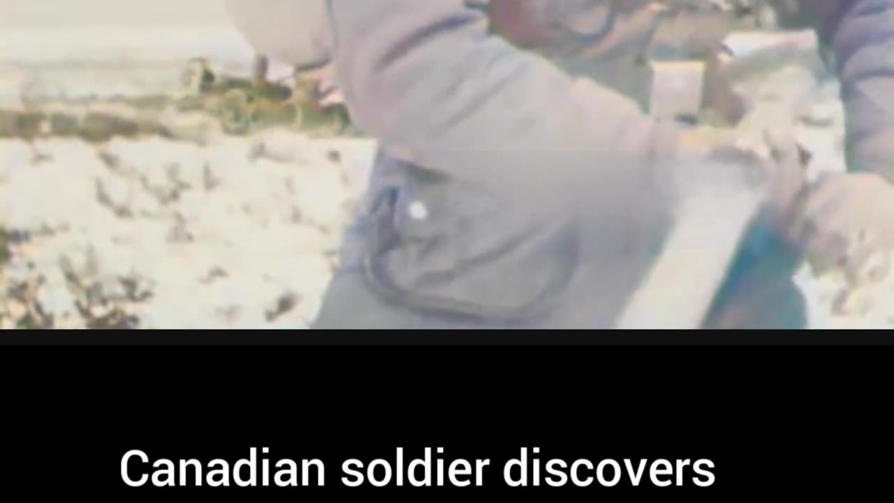 Canadian soldier discovers German flamethrower 1944 find #Colourized footage 🇨🇦 🇩🇪🎥