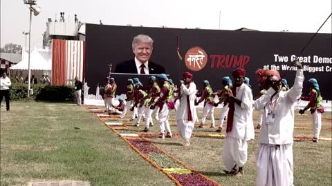 Prime Minister of India welcome Donald Trump in airport Ahmedabad India