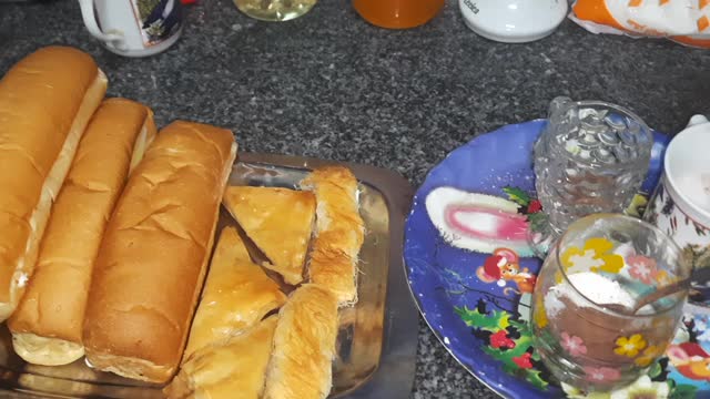 My breakfast with my kids