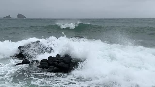 I almost died trying to take a picture of the waves on the beach.