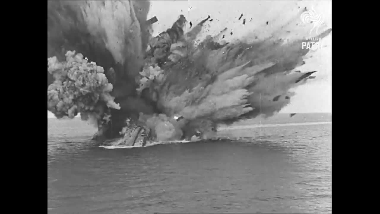 HMS Barham Explodes & Sinks World War II