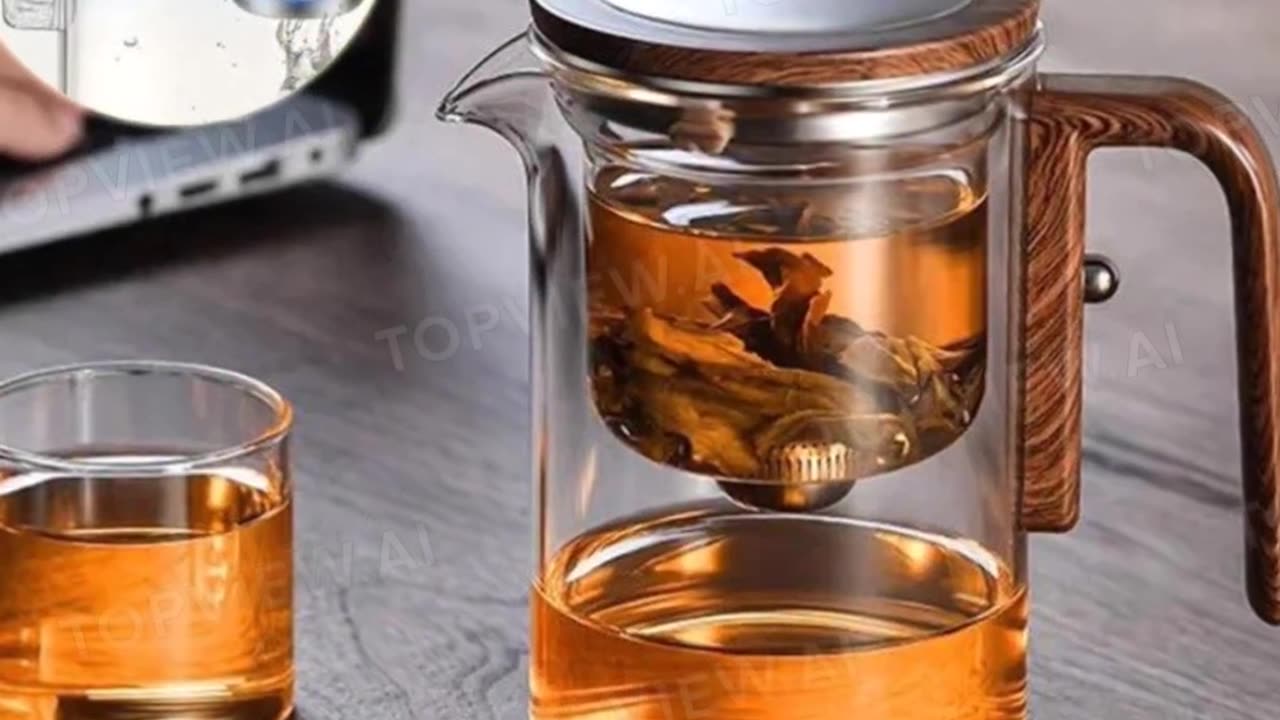 Premium Glass Teapot Set with Wooden Handle, Built-In Infuser, and Tea Cups – Modern Tea Bkit.#viral