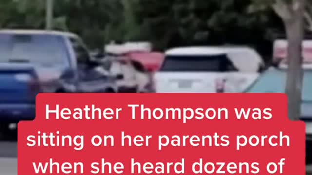 Heather Thompson was sitting on her parents porch