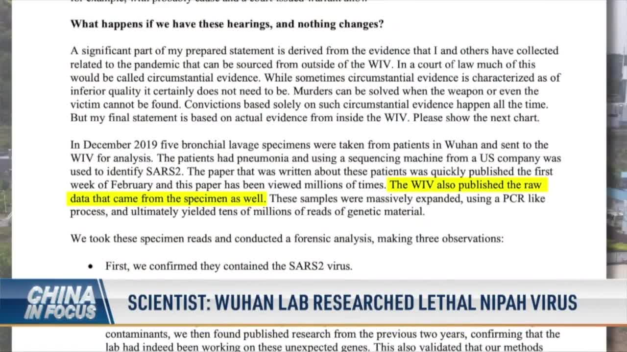 China - Wuhan lab researched a virus more deadlier than the CCP virus, which causes COVID-19.