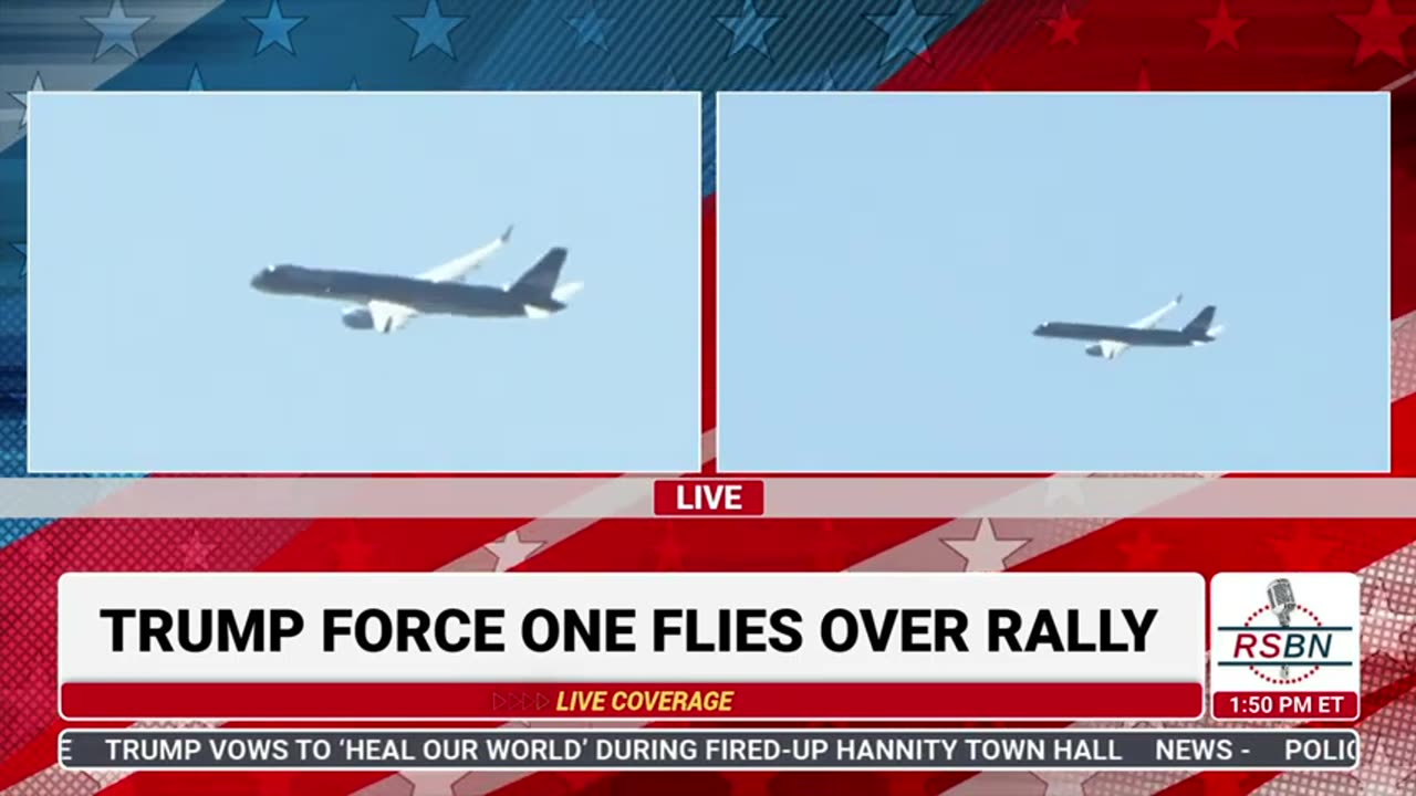 RSBN-WATCH: Trump Force One Flyover at Rally in Mosinee, WI - 9/7/24