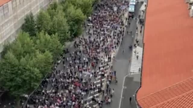 Fiumana di persone contro il Nazi pass - Trieste