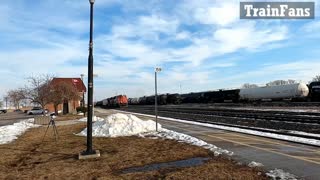 CN 8011 & CN 8946 Engines Manifest Train In Ontario