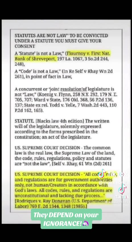 Legislation is NOT Law for the People