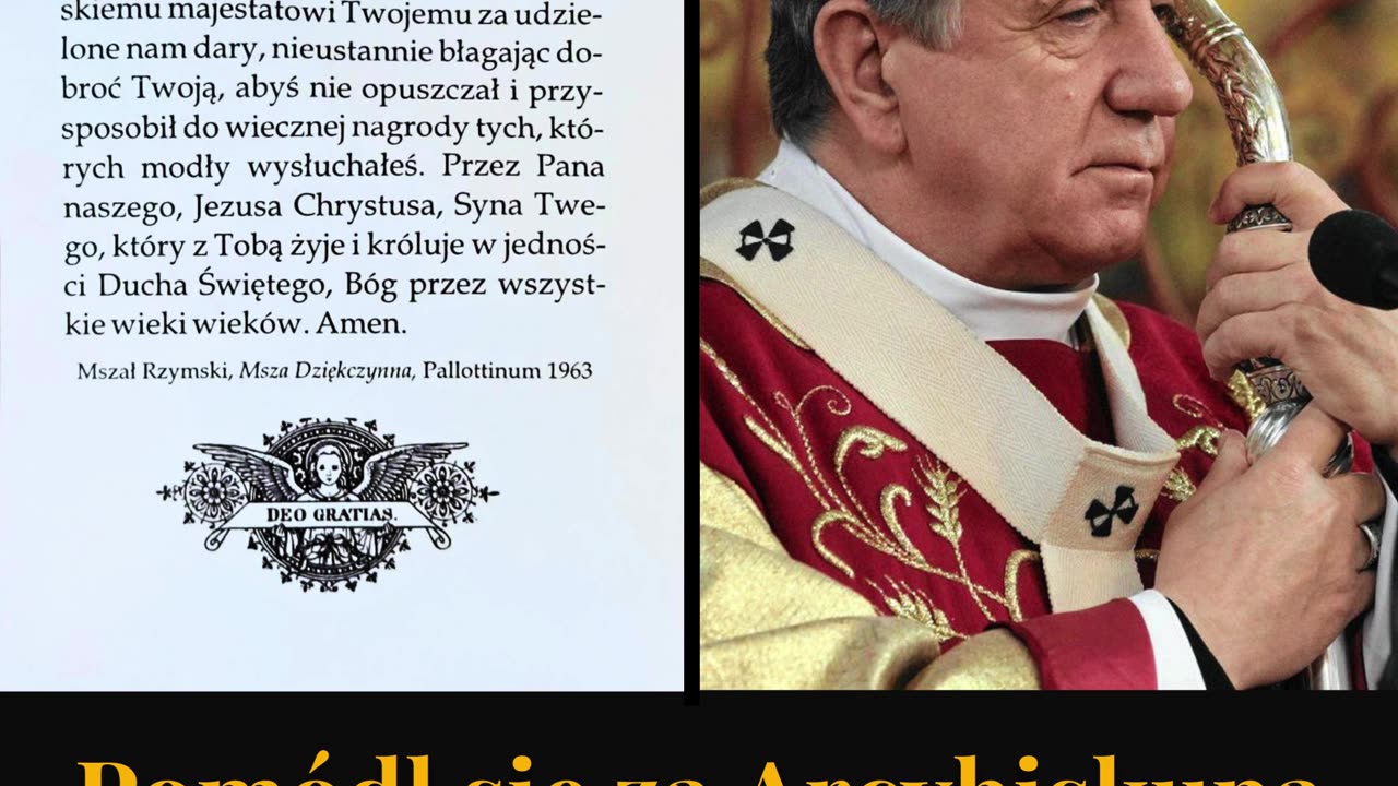 MODLITWA DZIĘKCZYNNA ZA POSŁUGĘ KS. ABP ANDRZEJA DZIĘGI