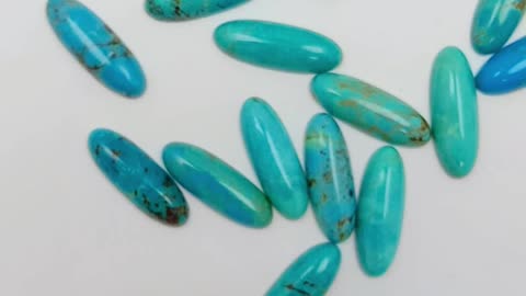 Natural turquoise blue Cabochon long oval shape 7*20mm handmade cab gift for Man